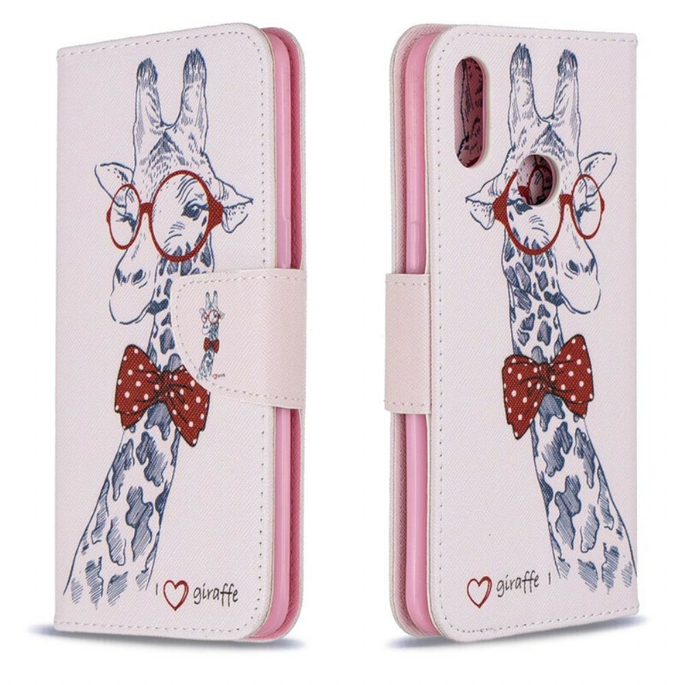 Flip Case Für Samsung Galaxy A10s Schlaue Giraffe