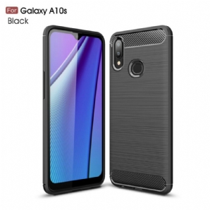 Handyhülle Für Samsung Galaxy A10s Gebürstete Kohlefaser