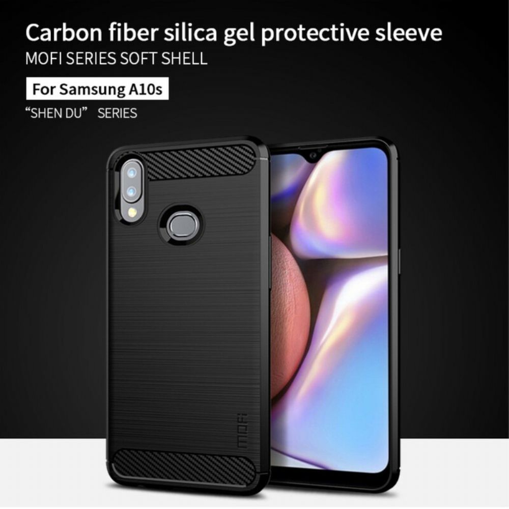 Handyhülle Für Samsung Galaxy A10s Mofi Gebürstete Kohlefaser