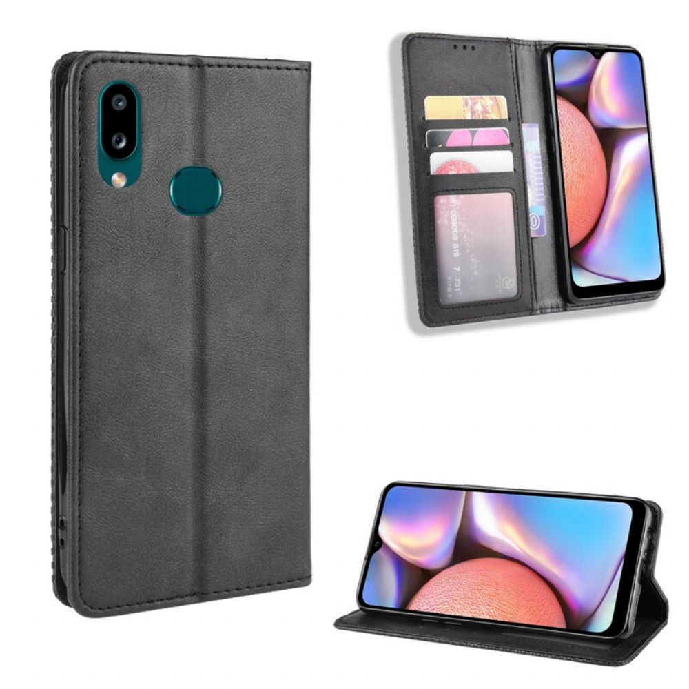 Schutzhülle Für Samsung Galaxy A10s Flip Case Stilisierter Vintage-ledereffekt