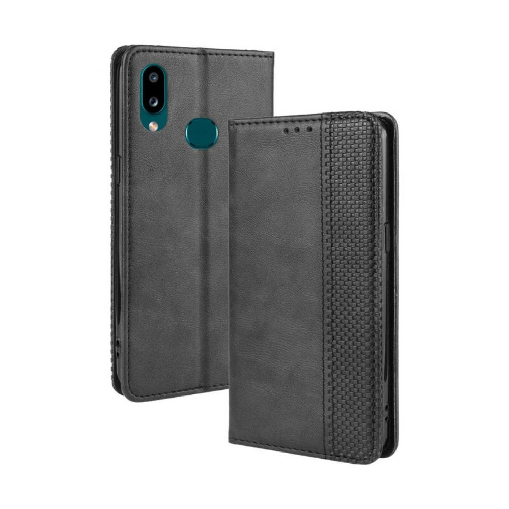 Schutzhülle Für Samsung Galaxy A10s Flip Case Stilisierter Vintage-ledereffekt