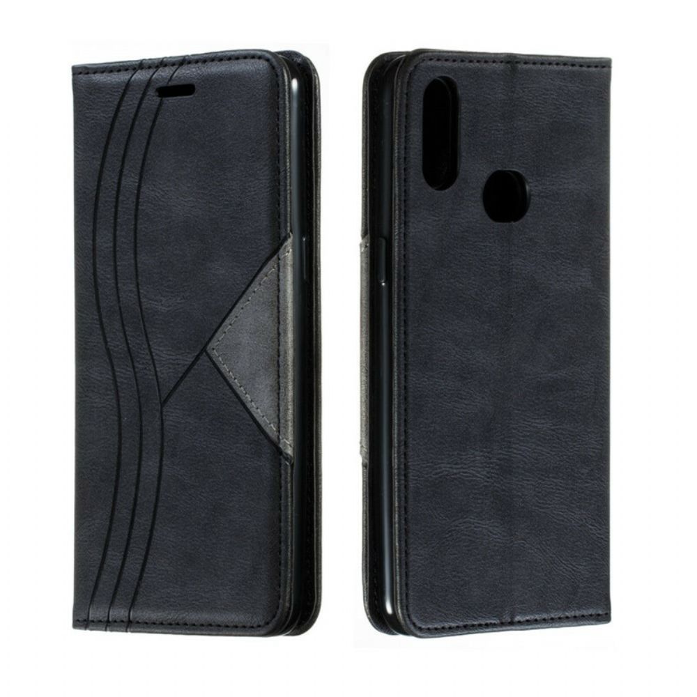 Schutzhülle Für Samsung Galaxy A10s Flip Case Wellenleder-stil