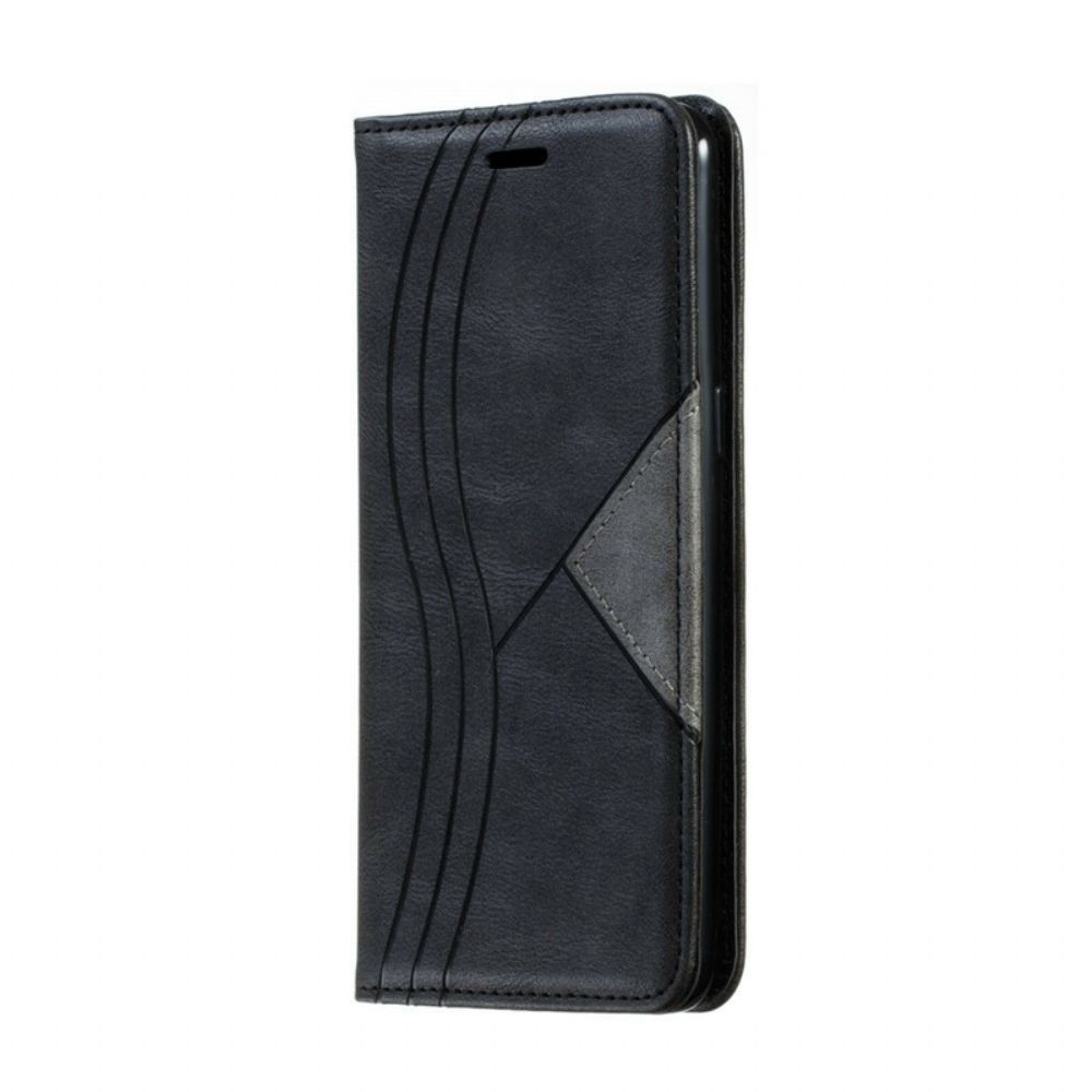 Schutzhülle Für Samsung Galaxy A10s Flip Case Wellenleder-stil