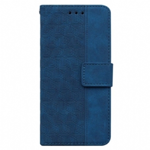 Flip Case Für Samsung Galaxy A54 5G Diskrete Muster Und Riemen