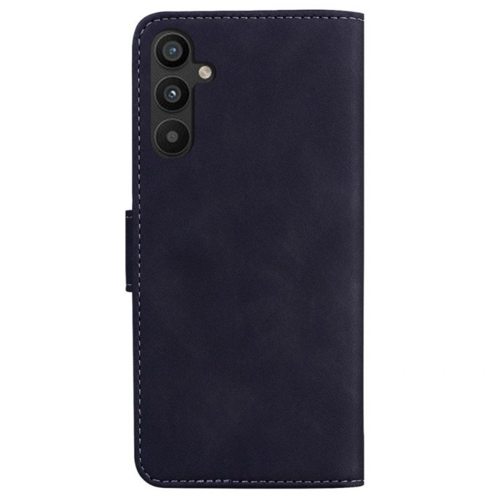 Flip Case Für Samsung Galaxy A54 5G Freiliegende Nähte