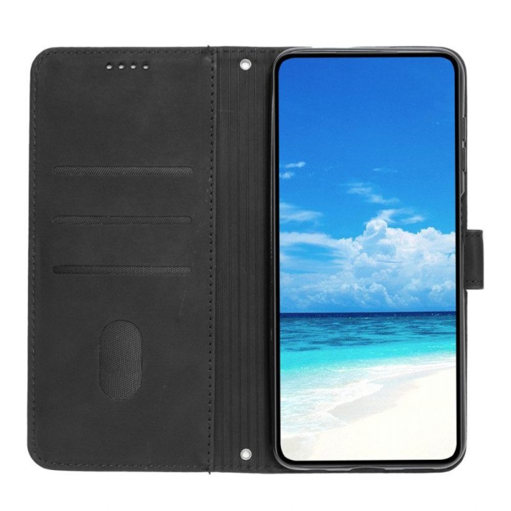 Flip Case Für Samsung Galaxy A54 5G Lächeln Mit Schultergurt