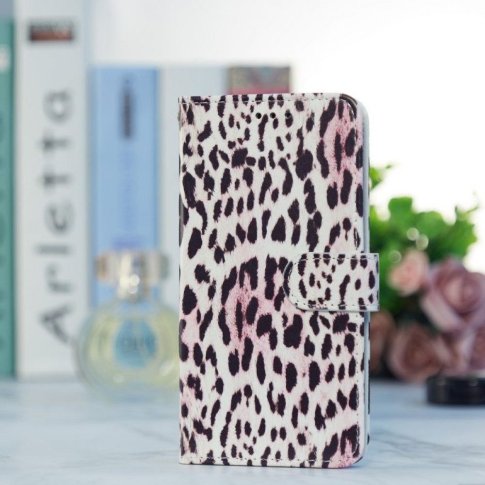 Flip Case Für Samsung Galaxy A54 5G Mit Kordel Riemchen-leoparden-stil