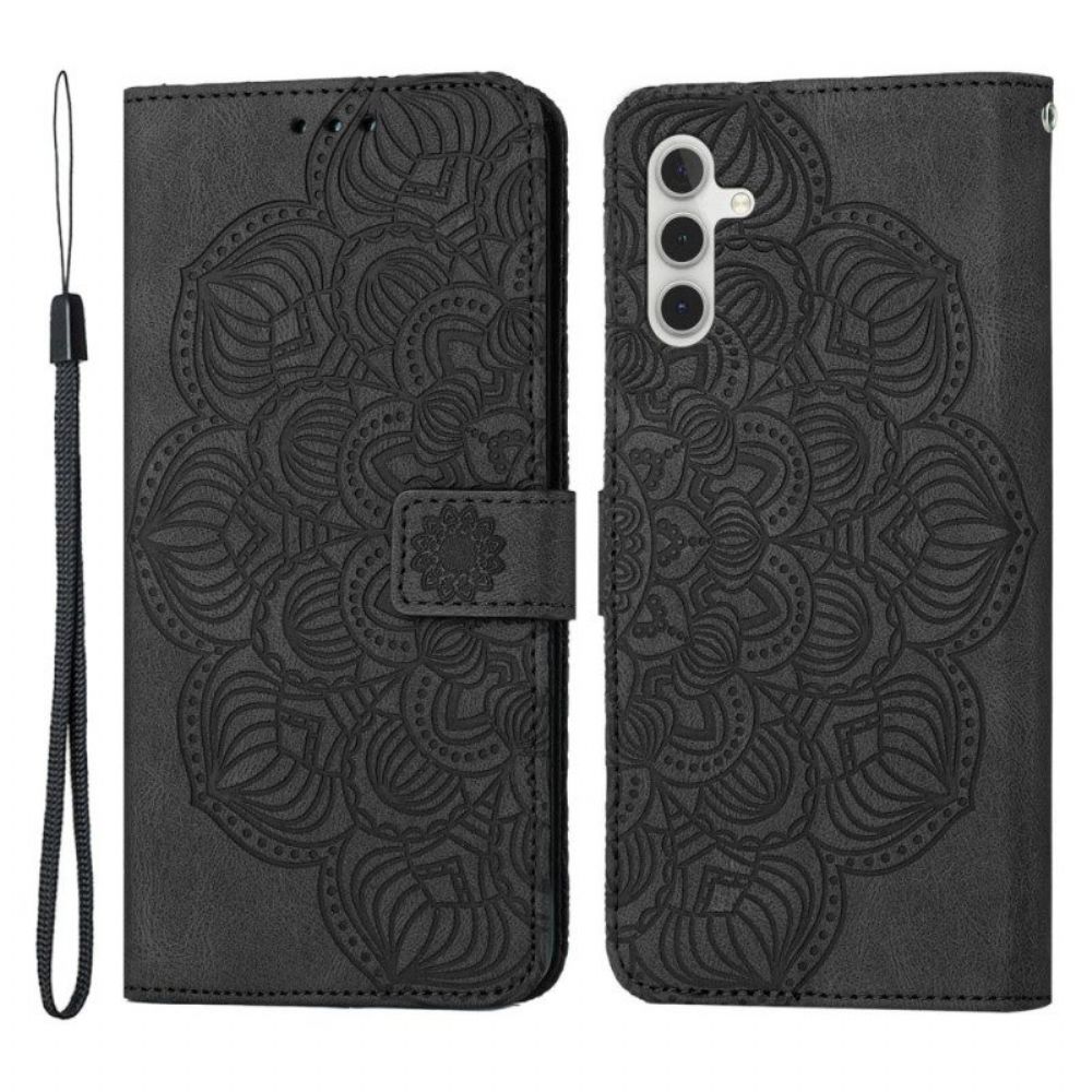 Flip Case Für Samsung Galaxy A54 5G Mit Kordel Riemchen-mandala-druck