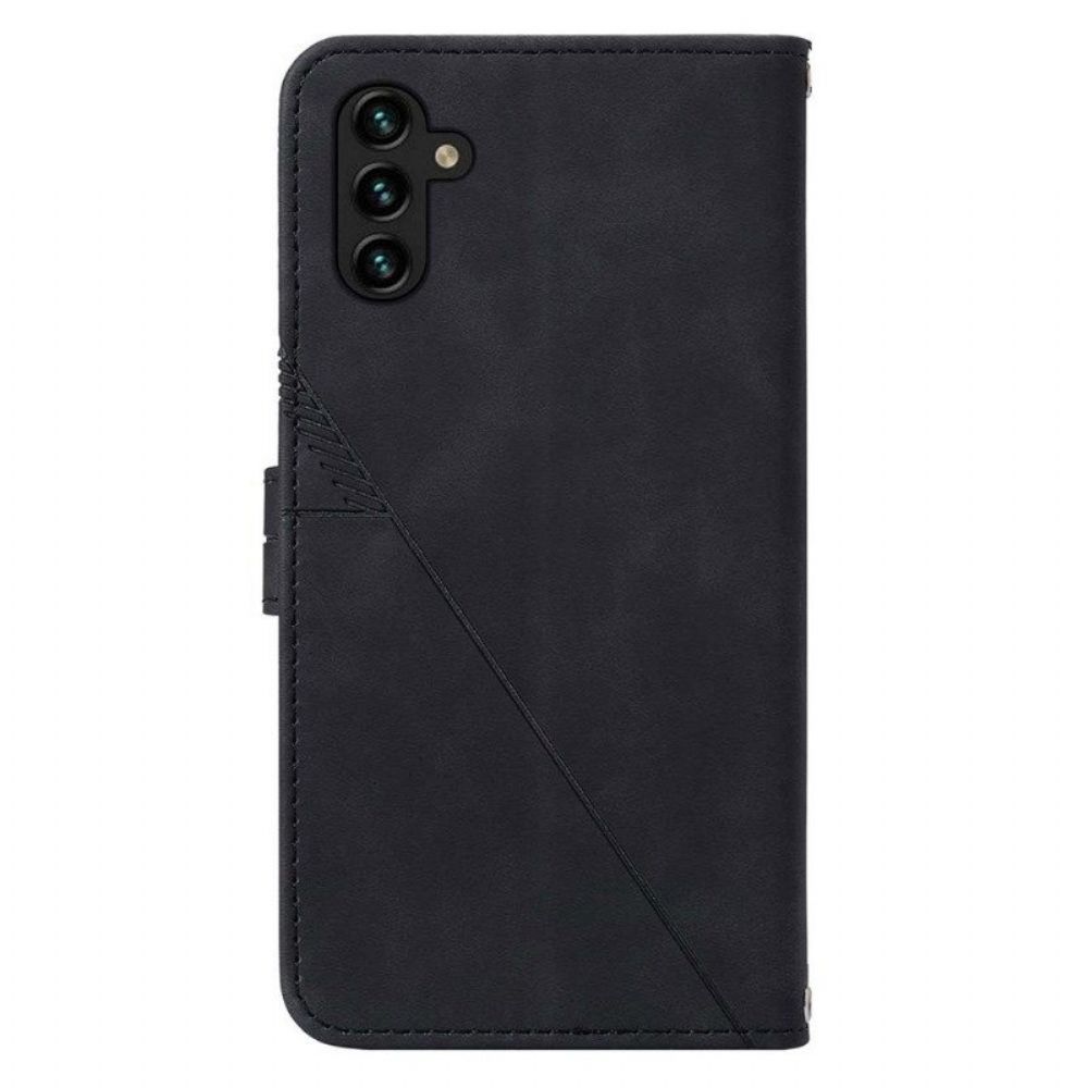 Flip Case Für Samsung Galaxy A54 5G Mit Kordel Riemendreiecke