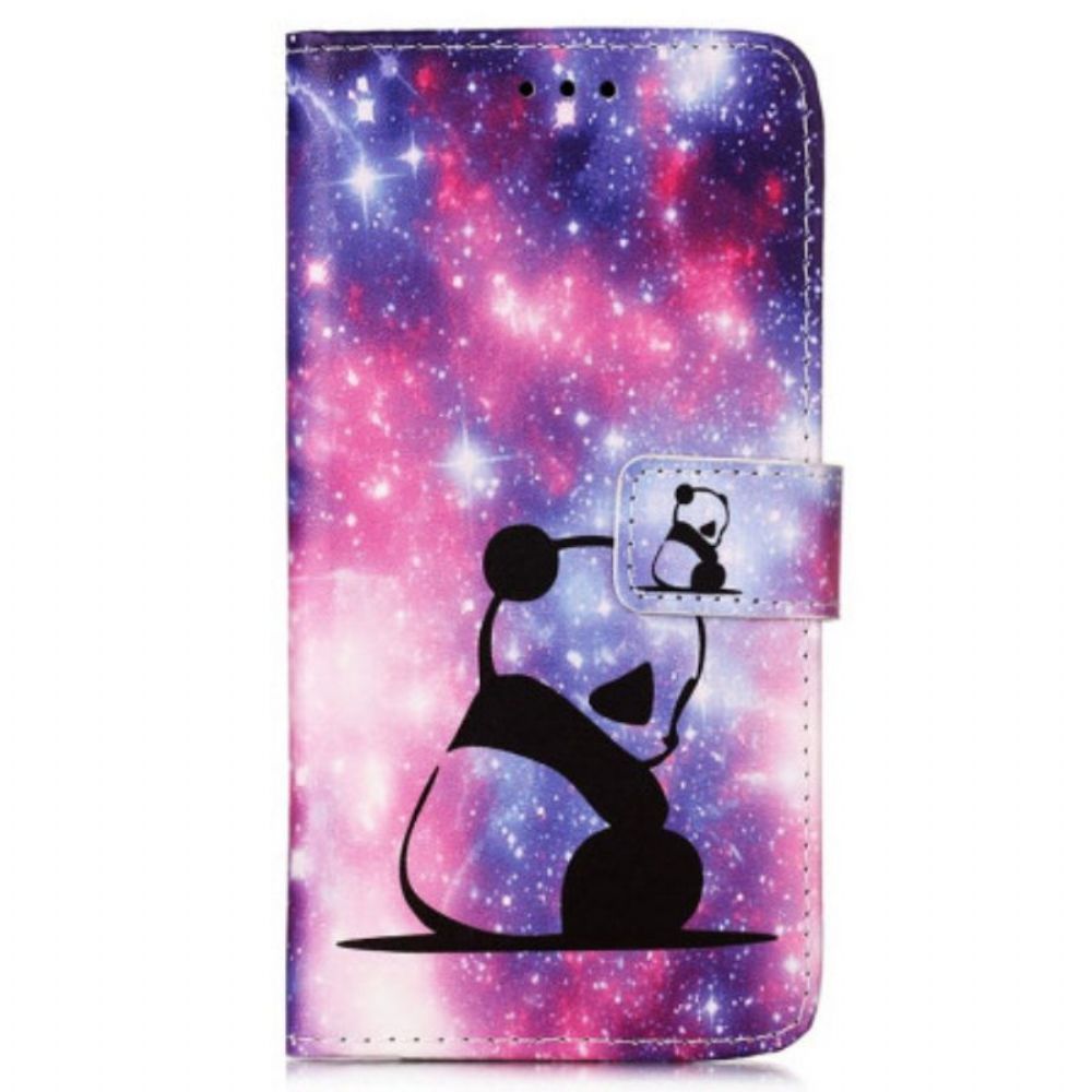 Flip Case Für Samsung Galaxy A54 5G Mit Kordel Schlüsselband Galaxy Panda