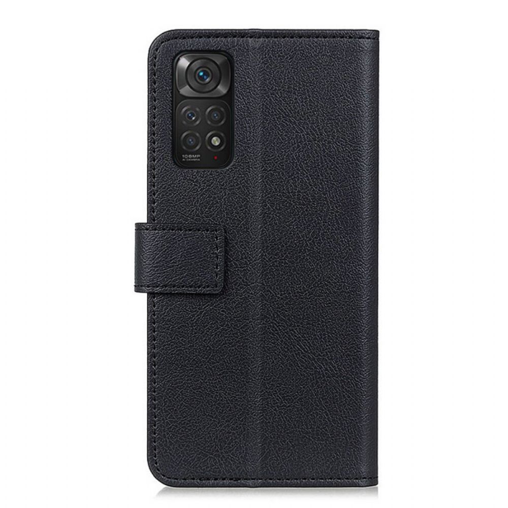 Flip Case Für Xiaomi Redmi Note 11 / 11S Erstklassiges Litschi-kunstleder