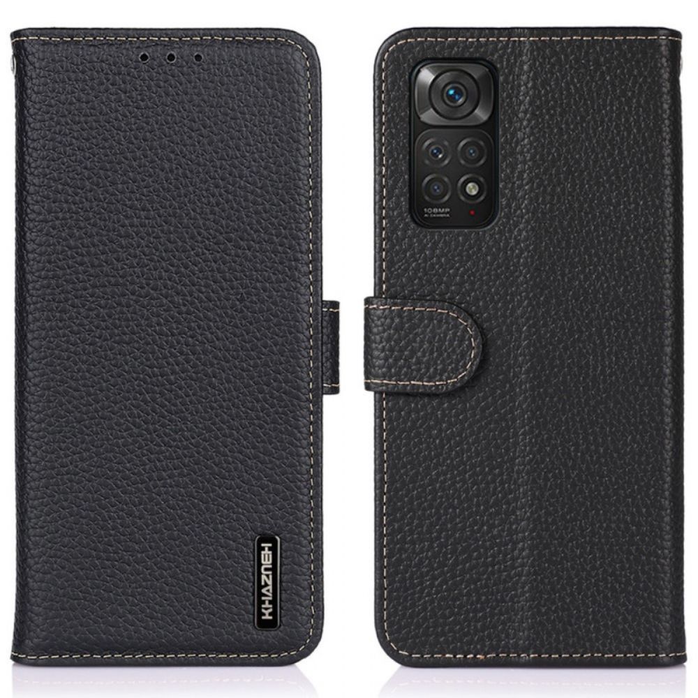 Flip Case Für Xiaomi Redmi Note 11 / 11S Litschi Khazneh Leder