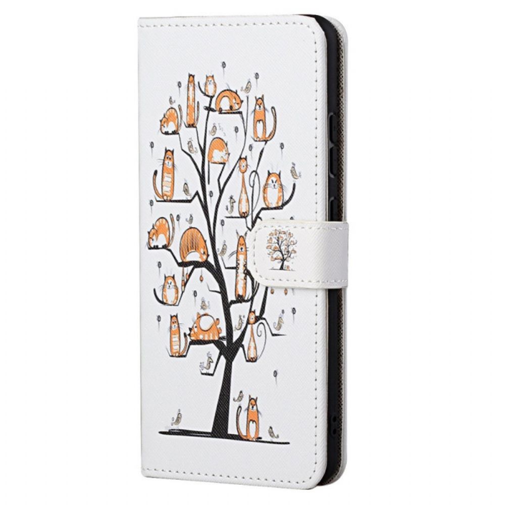 Flip Case Für Xiaomi Redmi Note 11 / 11S Mit Kordel Funky Cats Mit Riemen