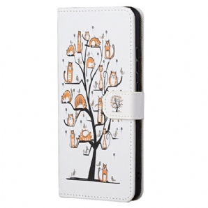 Flip Case Für Xiaomi Redmi Note 11 / 11S Mit Kordel Funky Cats Mit Riemen