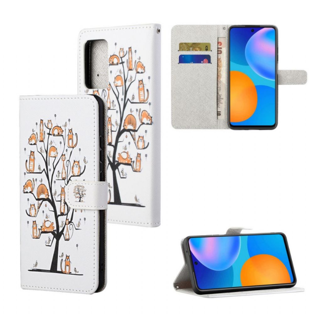 Flip Case Für Xiaomi Redmi Note 11 / 11S Mit Kordel Funky Cats Mit Riemen