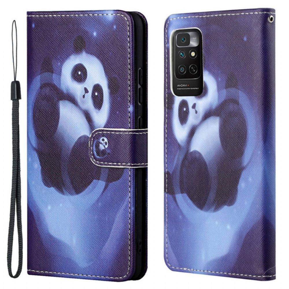 Flip Case Für Xiaomi Redmi Note 11 / 11S Panda-weltraum