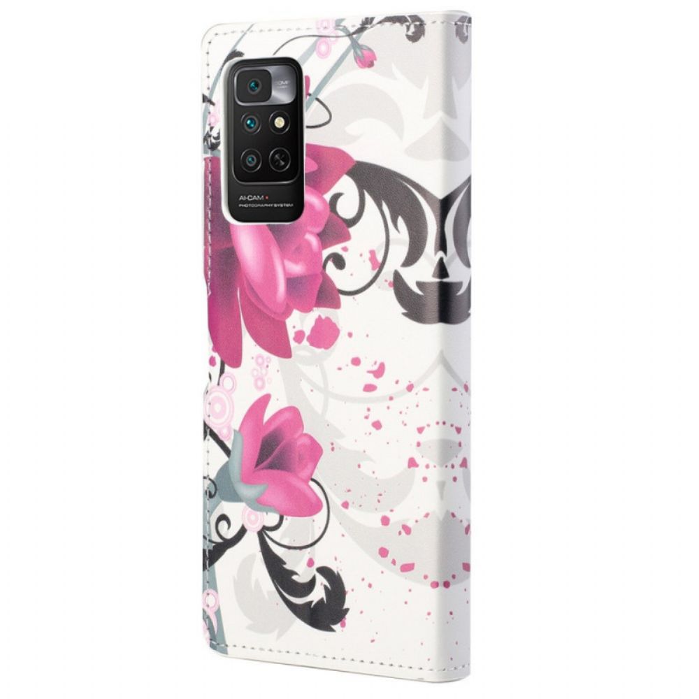 Flip Case Für Xiaomi Redmi Note 11 / 11S Tropische Blumen