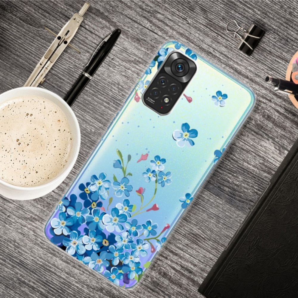 Handyhülle Für Xiaomi Redmi Note 11 / 11S Blauer Blumenstrauß