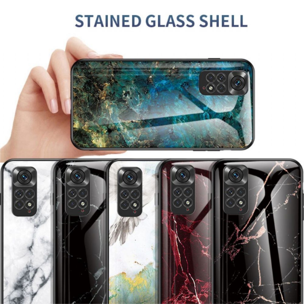 Handyhülle Für Xiaomi Redmi Note 11 / 11S Marmorfarben Gehärtetes Glas