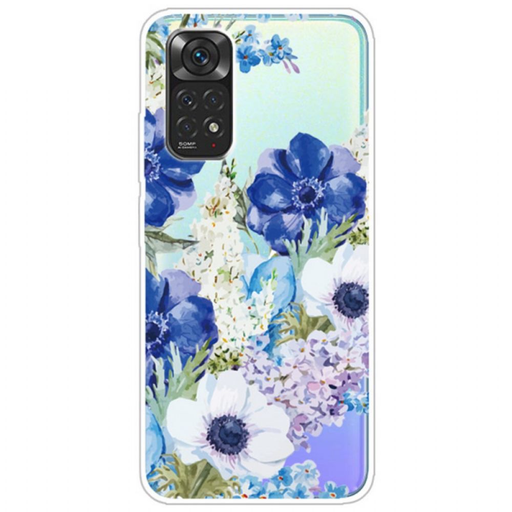 Hülle Für Xiaomi Redmi Note 11 / 11S Aquarellblaue Blumen Nahtlos