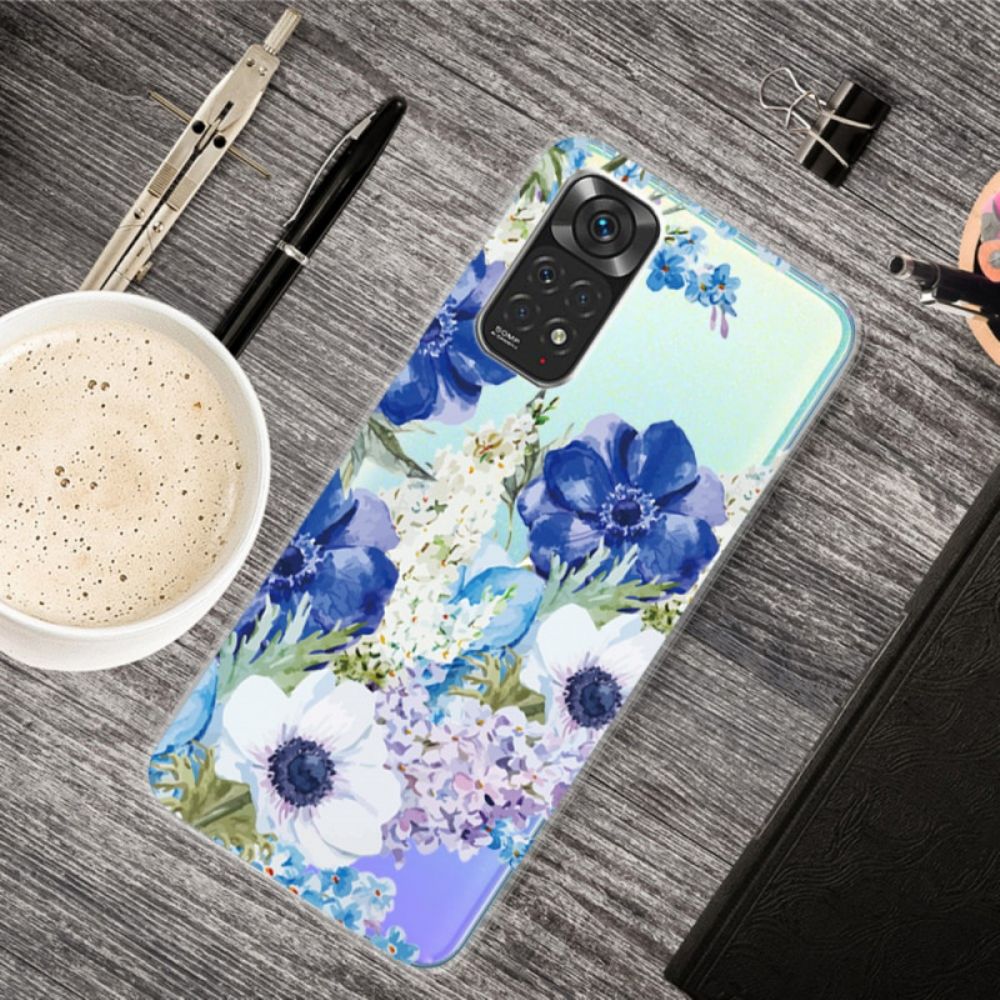 Hülle Für Xiaomi Redmi Note 11 / 11S Aquarellblaue Blumen Nahtlos