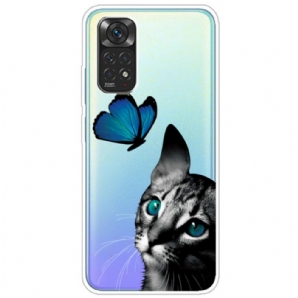 Hülle Für Xiaomi Redmi Note 11 / 11S Katze Und Schmetterling