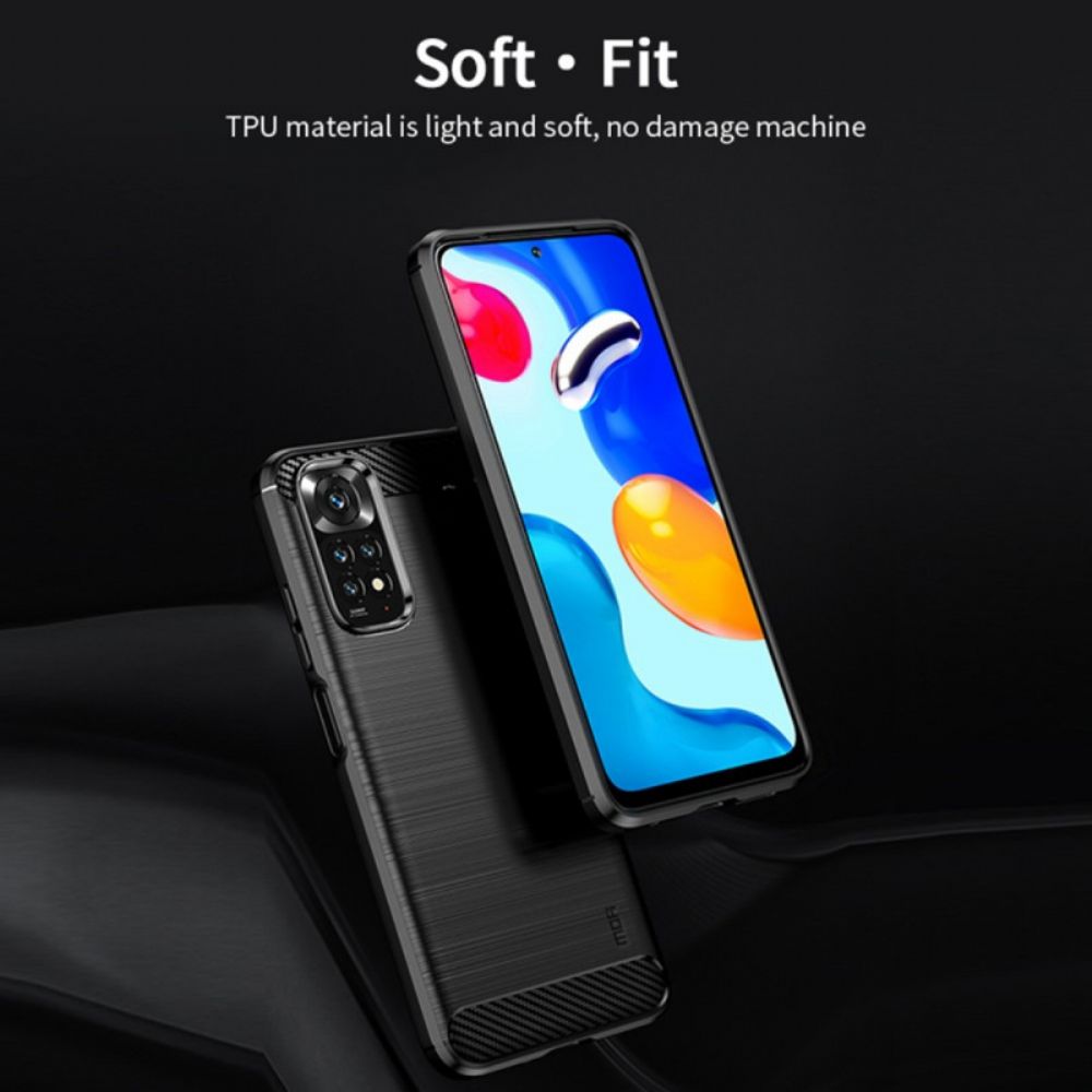 Hülle Für Xiaomi Redmi Note 11 / 11S Mofi Gebürstete Kohlefaser