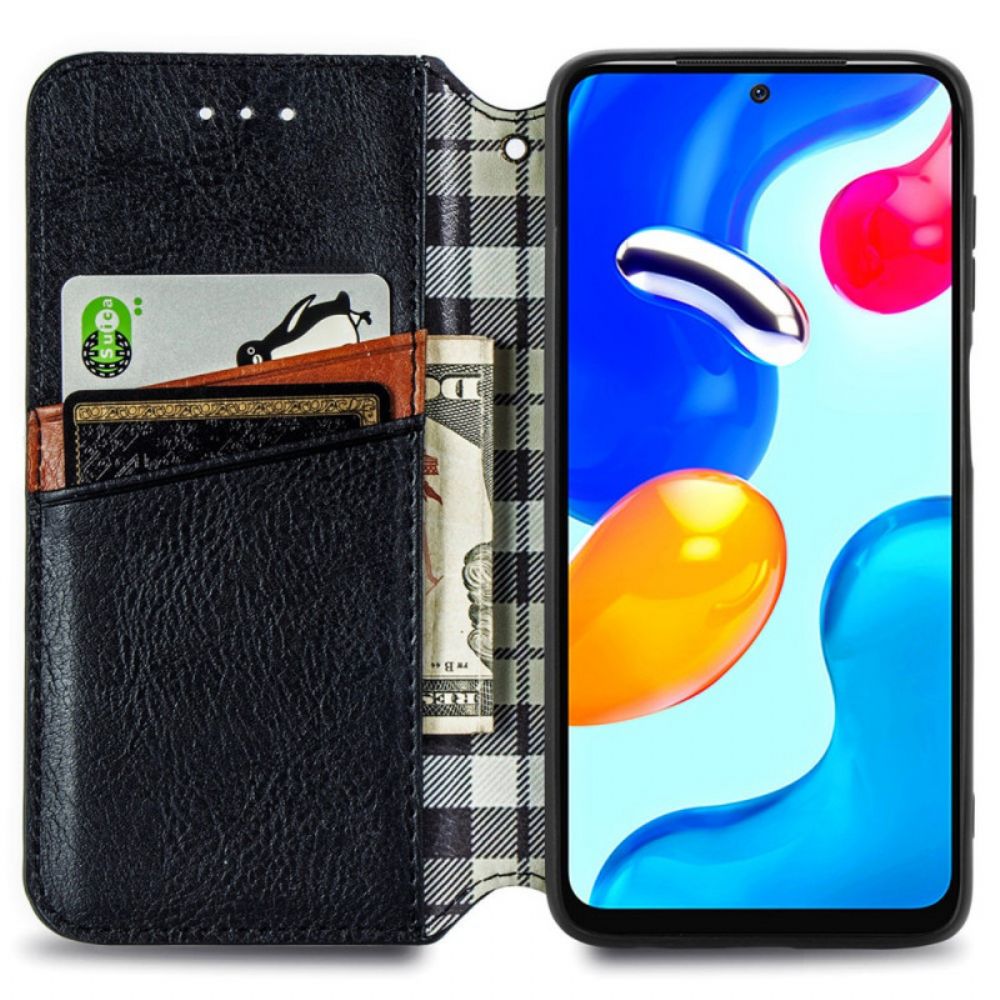 Schutzhülle Für Xiaomi Redmi Note 11 / 11S Flip Case Ledereffekt Mit Rautenstruktur