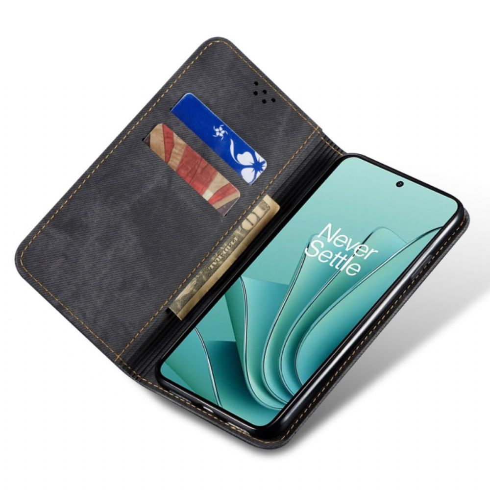 Flip Case Für Oneplus 12 5g Jeansstoff