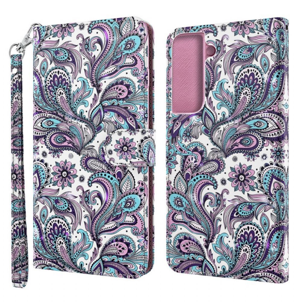 Flip Case Für Samsung Galaxy S22 Plus 5G Blumenmuster