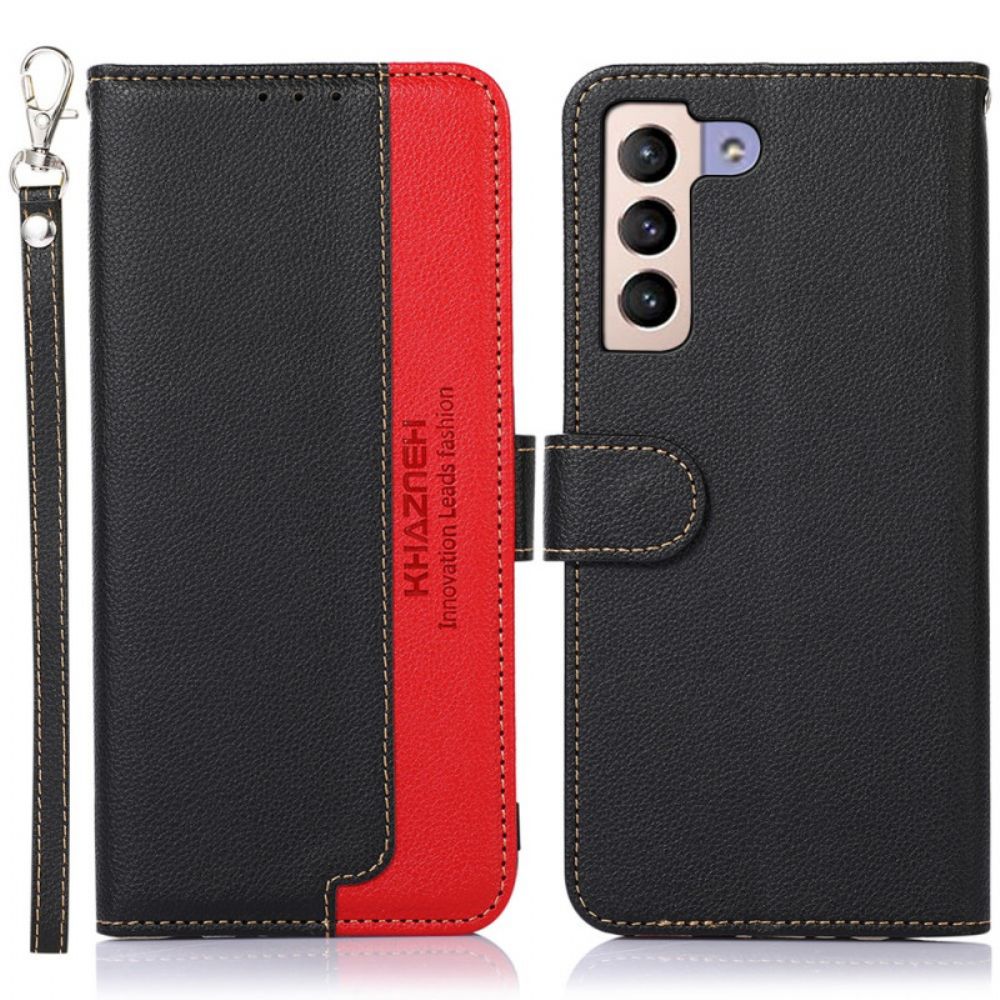 Flip Case Für Samsung Galaxy S22 Plus 5G Liche Style Rfid Khazneh