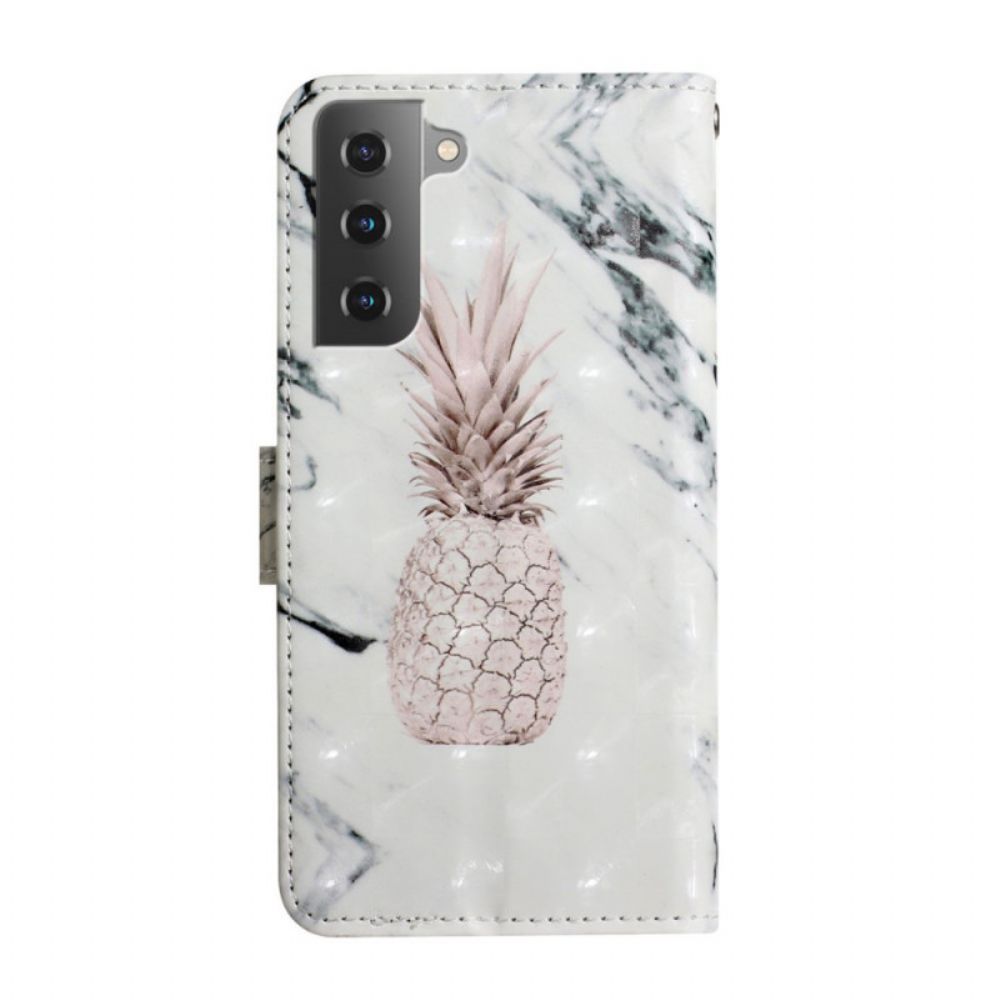 Flip Case Für Samsung Galaxy S22 Plus 5G Lichtpunkt Ananas