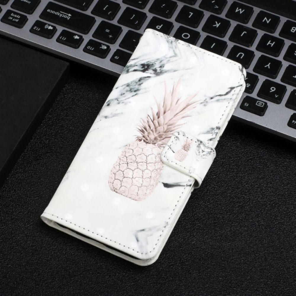 Flip Case Für Samsung Galaxy S22 Plus 5G Lichtpunkt Ananas