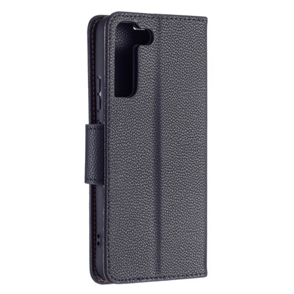 Flip Case Für Samsung Galaxy S22 Plus 5G Flip Case Litschi-klappe Schräg