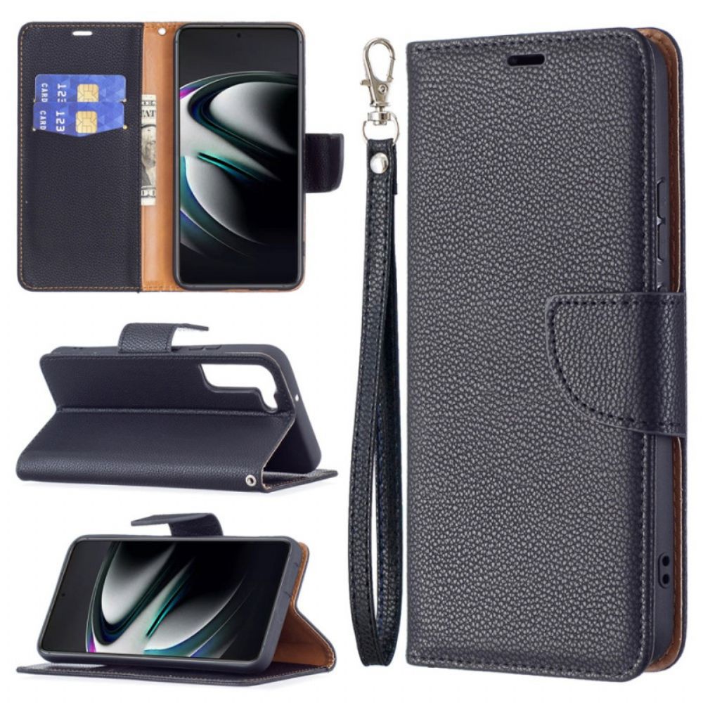 Flip Case Für Samsung Galaxy S22 Plus 5G Flip Case Litschi-klappe Schräg