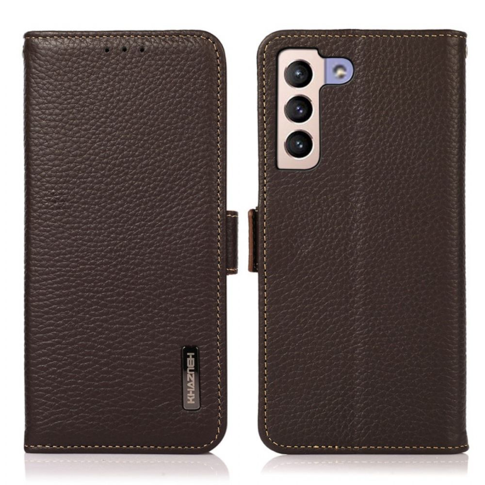 Flip Case Für Samsung Galaxy S22 Plus 5G Litschi-leder Khazneh Rfid