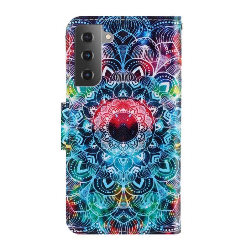 Flip Case Für Samsung Galaxy S22 Plus 5G Mit Kordel Auffälliges Riemchen-mandala