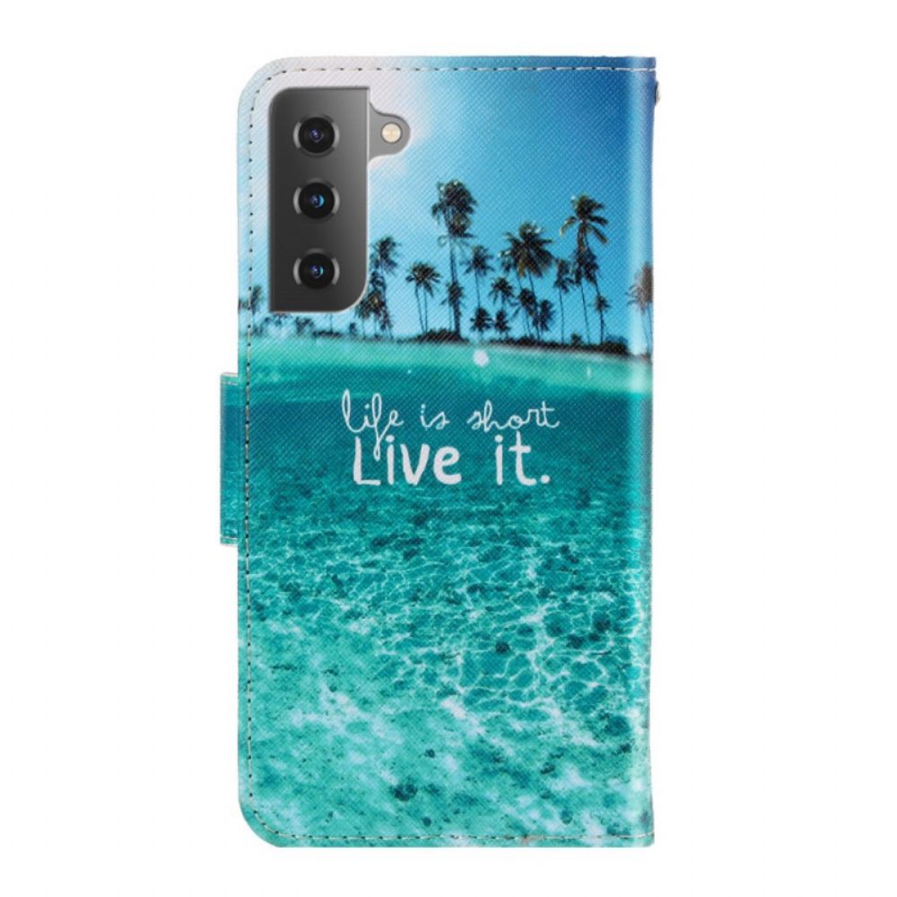 Flip Case Für Samsung Galaxy S22 Plus 5G Mit Kordel Live-it-riemen