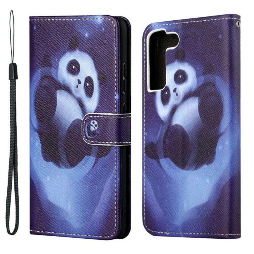 Flip Case Für Samsung Galaxy S22 Plus 5G Mit Kordel Tanga Space Panda