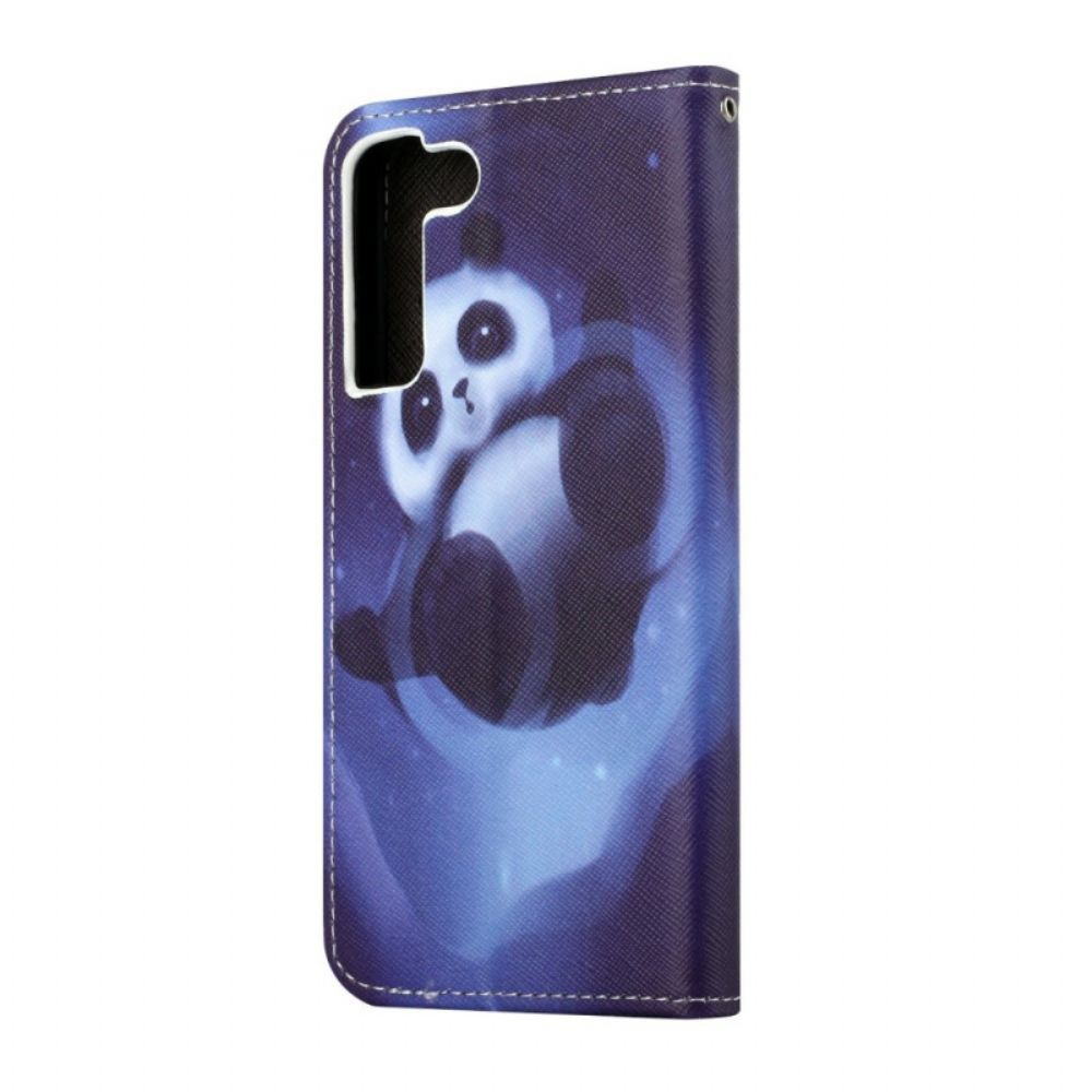 Flip Case Für Samsung Galaxy S22 Plus 5G Mit Kordel Tanga Space Panda