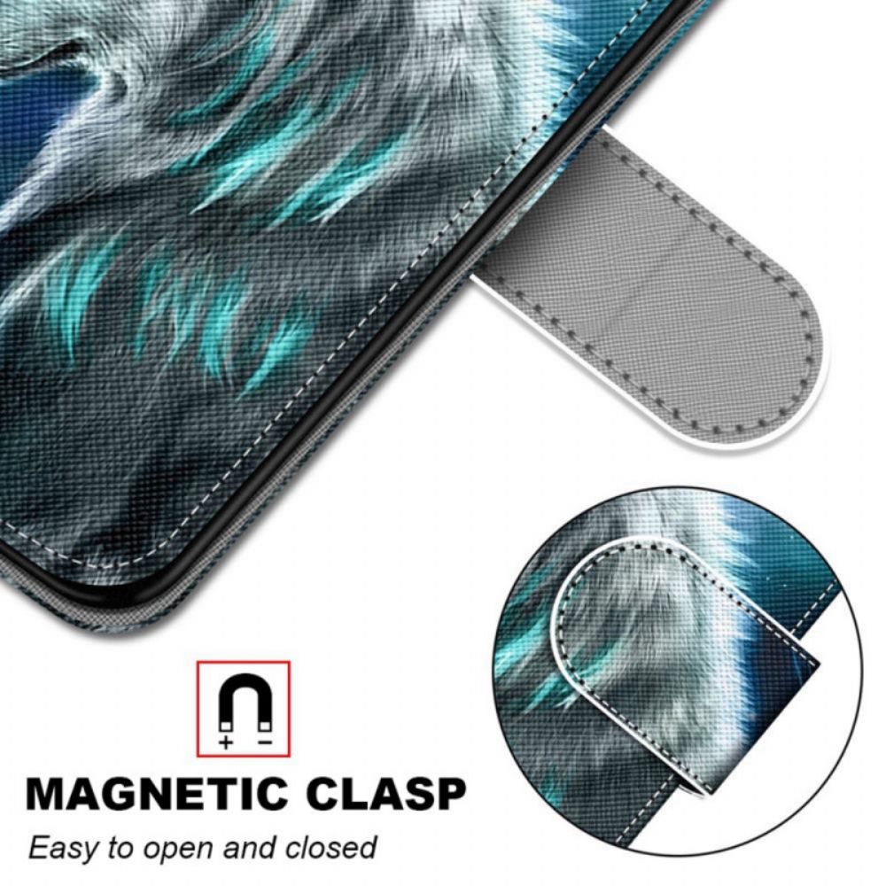 Flip Case Für Samsung Galaxy S22 Plus 5G Mondwolf Mit Lanyard