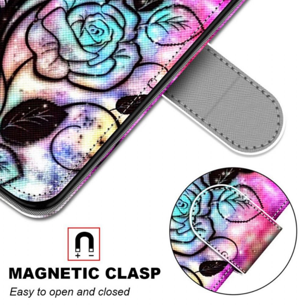 Flip Case Für Samsung Galaxy S22 Plus 5G Neonblumen