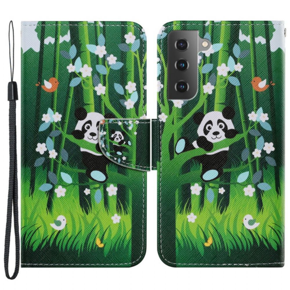 Flip Case Für Samsung Galaxy S22 Plus 5G Panda-spaziergang