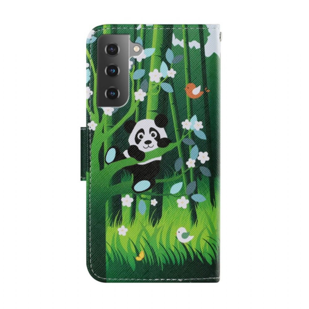 Flip Case Für Samsung Galaxy S22 Plus 5G Panda-spaziergang