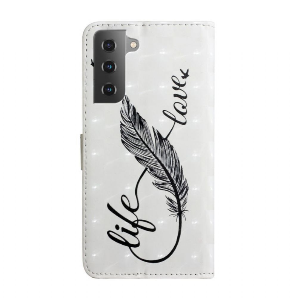 Flip Case Für Samsung Galaxy S22 Plus 5G Plume Leben Und Liebe