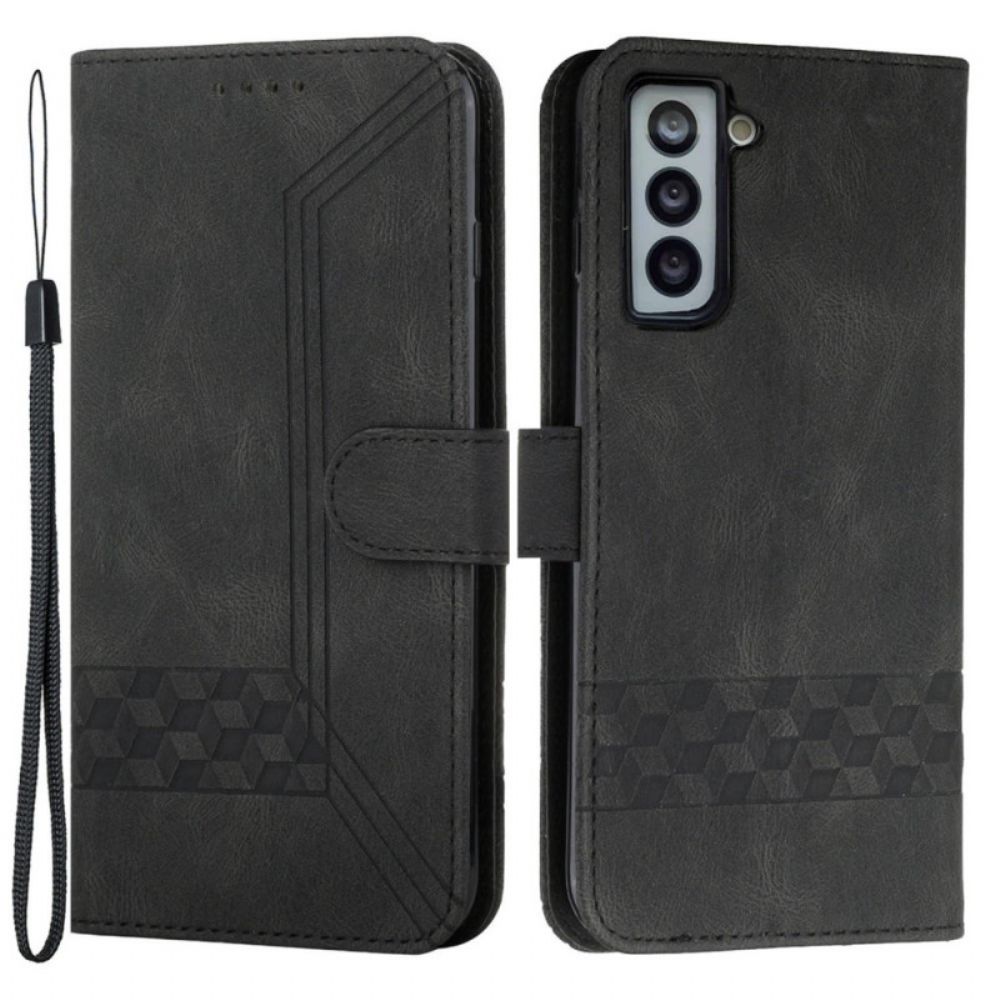 Flip Case Für Samsung Galaxy S22 Plus 5G Rautenlinien Und Textur