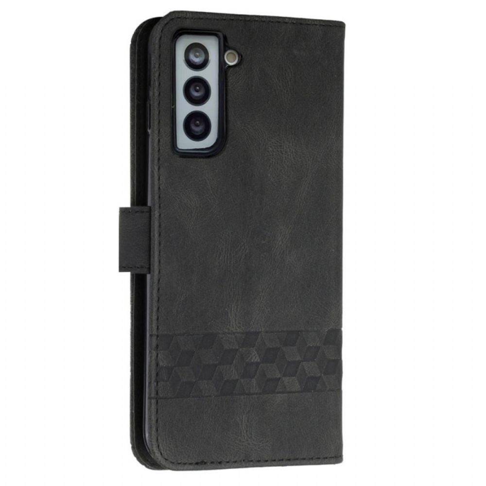 Flip Case Für Samsung Galaxy S22 Plus 5G Rautenlinien Und Textur