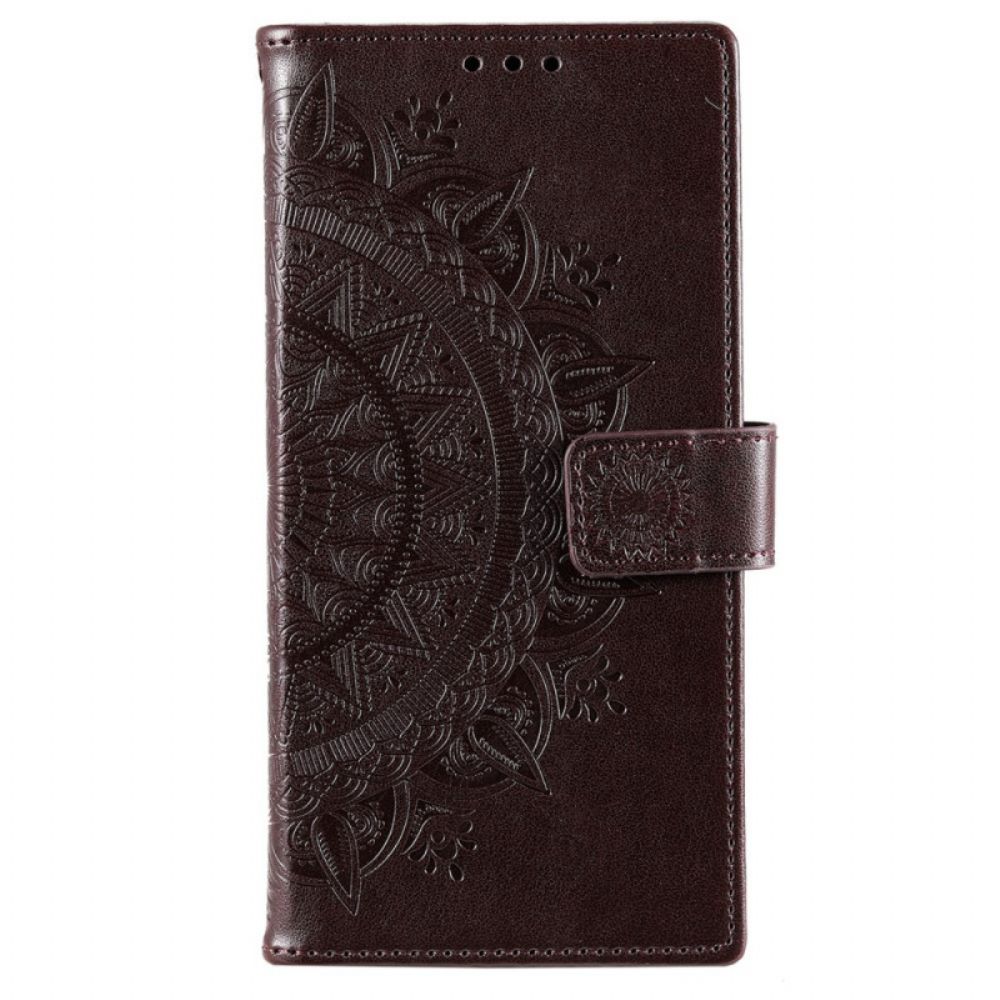 Flip Case Für Samsung Galaxy S22 Plus 5G Sonnen-mandala