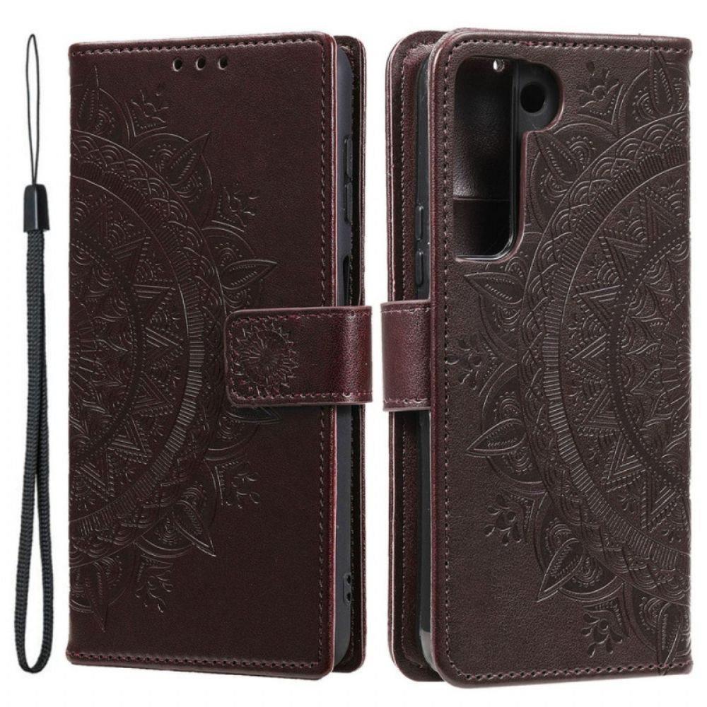 Flip Case Für Samsung Galaxy S22 Plus 5G Sonnen-mandala