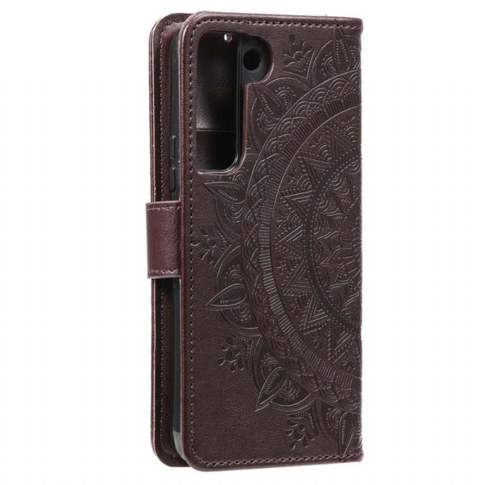 Flip Case Für Samsung Galaxy S22 Plus 5G Sonnen-mandala